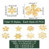 PandaHall 200pcs Flower Bead Cap, 10 Styles Bead End Caps Filigree Spacer Beads Caps Metal End Charm Tibetan Caps for DIY Earrings Bracekets Necklace Jewelry Craft Making, Golden