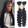 Odir 18 Inch Deep Wave Bulk Human Hair for Braiding No Weft 100% Unprocessed Brazilian Curly Braiding Human Hair Extensions Wet and Wavy Human Braiding Hair for Boho Braids 2 Bundles 100g