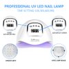 Mdismart UV LED Nail Lamp, 150W UV Gel Nail Light for Curing Acrylic& Gel Nails Polish, 4 Timer Setting, Motion Sensor Professional Nail Dryer for Beginner Use at Home and Salon