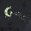 Moon Glow in The Dark Wall Stickers, Benbo Fairytale Fairy and Stars Vinyl Luminous Wall Decals for Nursery Kid's Room DIY Home Decor Mural Decoration