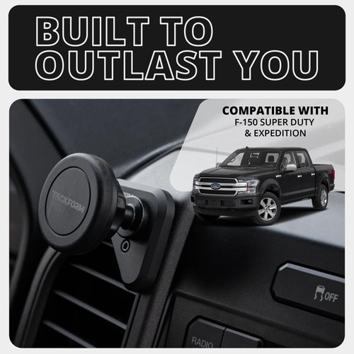 Tackform Vent Phone Mount Compatible with 2015-2020 Ford F-150, 2017-2021 Super Duty, and 2018-2021 Expedition | Aluminum | Universal Magnetic Phone Holder | Short Reach | (NOT MAGSAFE Compatible)