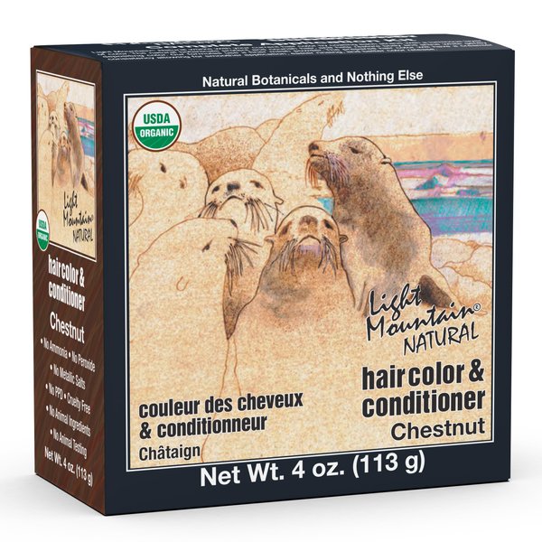 Light Mountain Natural Hair Color And Conditioner - Chestnut - 4 Fl Oz With Pack of Hair Clips