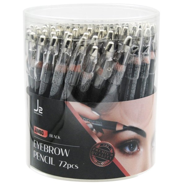 J2 Jumbo Black Eyebrow Pencil 72 pack jar