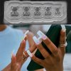 AKOAK 4 Pcs Silicone Nail Carving Mold Candy Bear Jelly Carving Geometric Model Phototherapy Glue Filling Mold DIY Nail Art Tools