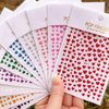 10 Sheets Heart Nail Stickers Glitter Shiny Love Nail Decals 3D Self Adhesive Nail Art Stickers Glitter Powder Effect Valentine's Day Hearts Designs DIY Valentines Manicure Decorations Accessories