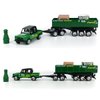 Kid's Farm Toys Tractor Trailer Trucks Vehicle Playset Grain Loader Forklift Pickup Tow Truck Towing Water Tank Log Transport, 12 Pieces Die Cast Farming Toy Vehicles Model Car, Boys Toy Gifts, green