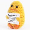 Funny Gifts Women Positive Emotional Support Crochet Plush Animals Nuggets Partner Cute Birthday Mini Positive Duck with Card Unique Desk Car Decor Office Gifts for Coworkers Employees
