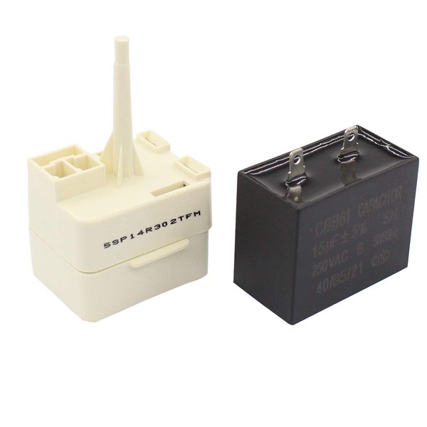 ApplianPar W10613606 Refrigerator Compressor Start Relay and Capacitor for Whirlpool KitchenAid Kenmore Fridges W10416065, PS8746522, 67003186