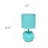 Simple Designs LT2065-BLU Round Prism Mini Table Lamp with Matching Fabric Shade, Blue