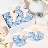 12 PCS Bridesmaid Proposal Gifts Bridesmaid Hair Clips Bridesmaid Scrunchies Bridal Shower Gifts Silk Satin Soft Blue Hair Accessories Bridesmaid Wedding Favor Women Girls