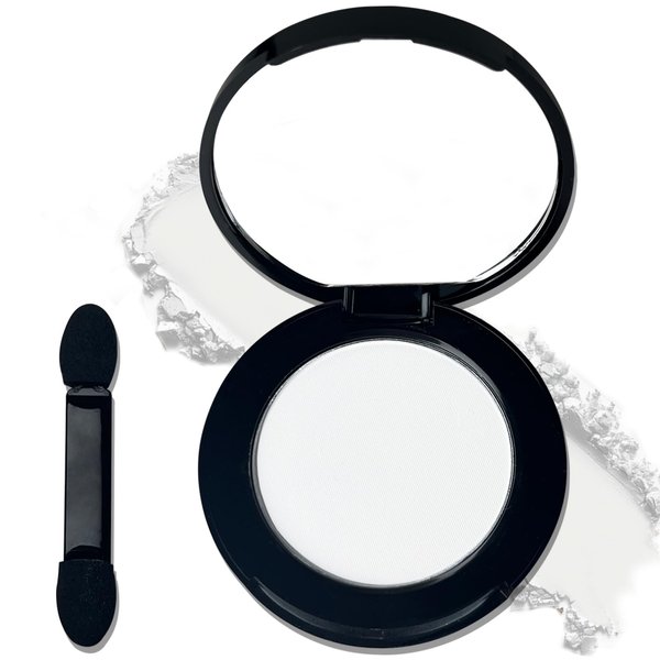 MEICOLY White Single Eyeshadow with Mirror,Matte Eye Shadow,Pressed Powder Eyeshadow Makeup,Matte Shade Eyelid Color Eye Makeup for Women,High Pigment,Long Wear,Waterproof,Natural,Intense Color