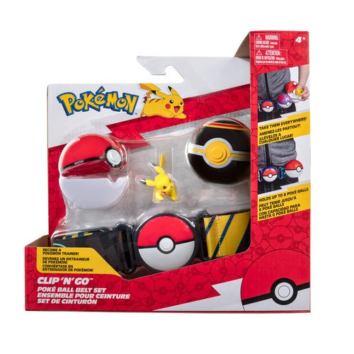 Pokemon PKW2718 Clip 'N' GO Belt Set-Includes 2-Inch Pikachu Battle Figure with Poke Luxury Ball Accessories, Multi