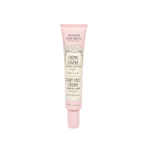Panier des Sens – Light Face Cream - with Hyaluronic Acid + Peony Extract - Moisturizing and Radiance - Skin Care for Women Made in France - Facial Moisturizer 98% Natural Ingredients – 1.4 floz