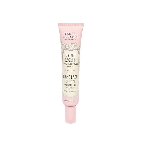 Panier des Sens – Light Face Cream - with Hyaluronic Acid + Peony Extract - Moisturizing and Radiance - Skin Care for Women Made in France - Facial Moisturizer 98% Natural Ingredients – 1.4 floz