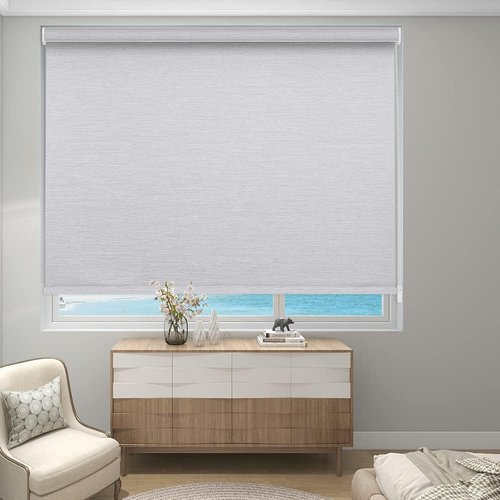 Changshade Custom Blackout Roller Shades, Corded Window Shades with Thermal Insulated, Light Blocking, Room Darkening Blinds for Bedroom, Office, Easy to Install, Grey