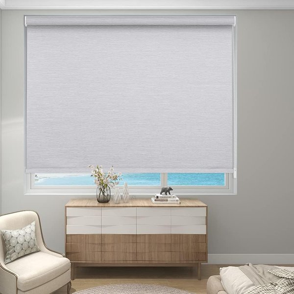 Changshade Custom Blackout Roller Shades, Corded Window Shades with Thermal Insulated, Light Blocking, Room Darkening Blinds for Bedroom, Office, Easy to Install, Grey