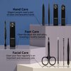 BLESWIN 10 in 1 Manicure Set, Professional Manicure Pedicure Kit for Women, Nail clipper Set for Men, Nail Care Kit with Leather Travel Case, Travel Nail Kit for Friends Parents Gift (Black)