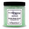The Soap Exchange Sea Salt Body Scrub - Patchouli Scent - Hand Crafted 8 fl oz / 240 ml Natural Artisan Skin Care, Shea Butter, Exfoliate, Moisturize, & Protect. Made in the USA.
