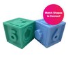 Edushape Mix & Match Textured Blocks - Set of 10 Stacking Blocks - Pop Blocks to Teach Numbers, Colors, Shapes - Construction Blocks for Babies and Toddlers for Sensory Play and Child Development