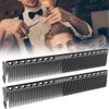 Styling Comb 2pcs Professional Stainless Steel Haircut Comb Salon Hairdressing Comb Styling Tool For All Hair Types Fine and Wide Tooth Hair Barber Comb(Black)