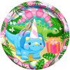 Treasures Gifted Girl Dinosaur Dessert Plates 16ct - 7 Inch Little Dinosaur Party Plates - Girl Dinosaur Party Decorations - Dinosaur Decorations for Birthday Party - Girl Dinosaur Party Supplies