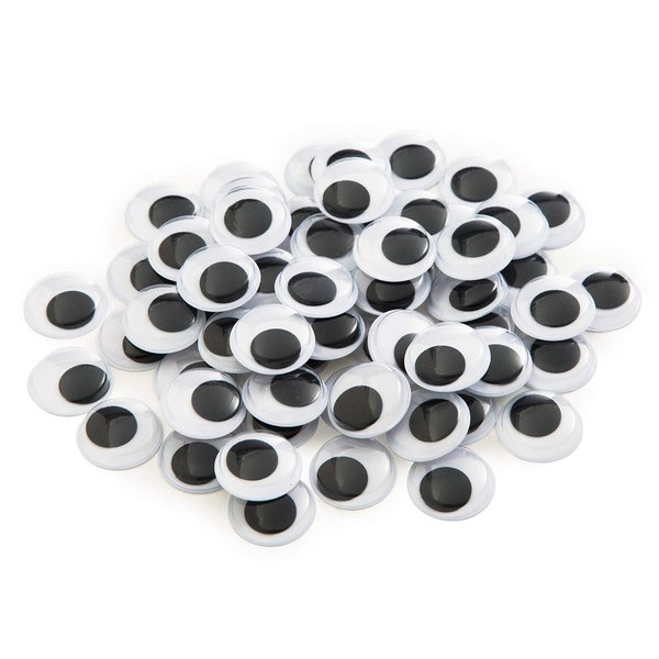 100 Pieces 25mm Black Wiggle Googly Eyes with Self-Adhesive