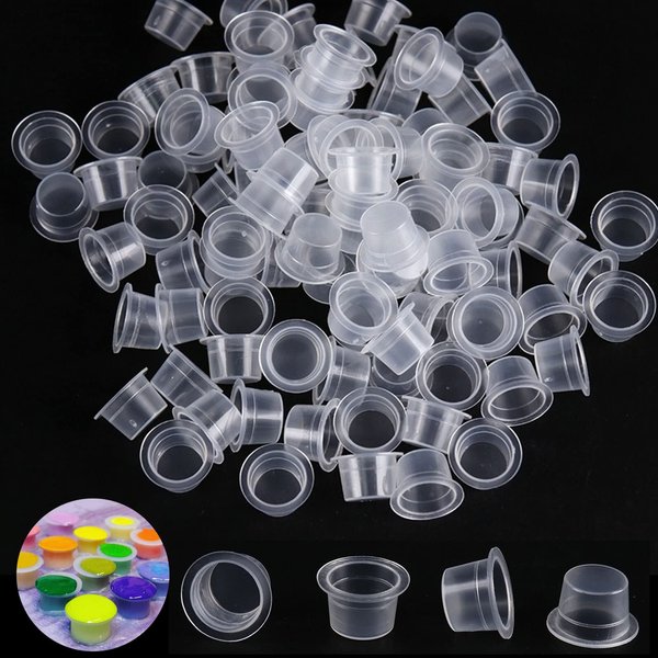 SOTICA 300pcs Ink Caps, Ink Cups Pigment Caps Plastic Ink Cups Mixed Size Ink Cups 9mm 13mm 16mm