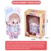 DarkBlue brand's 20cm Original Cute Dolls Kawaii, Plush Cotton Doll,Anime Plush Soft Stuffed Dress up Doll,with Jointed Skeleton&Doll Clothes,Children’s Good Anime Plush Cotton Doll(Doll Named:MOMO)