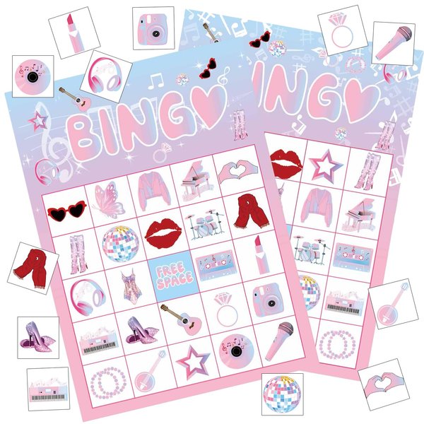 Popular Birthday Party Bingo Games Popular Super Star Birthday Party Games for Kids Adults Music Birthday Party Favors 24 Players Bingo Cards Guitar Party Bingo Game for Family Holiday Gatherings