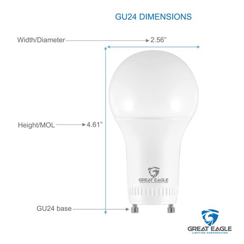 Great Eagle Lighting Corporation 15W (100W Equivalent) GU24 LED Light Bulb Dimmable 4000K Cool White, UL, replace CFL Twist-in 2 Prong (4-Pack)