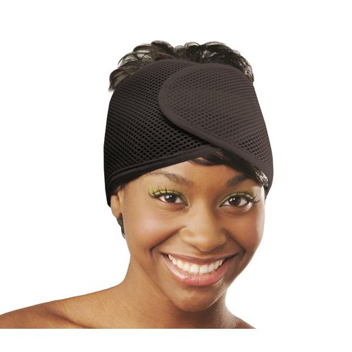 DONNA Deluxe Foam Mesh Wrap 1pc Velcro Mesh Wrap HEADBAND, Silk Wraps, Mesh Wrap for Women’s Hair for Face Wash for Makeup Hair Accessories Headbands BLACK