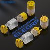 ELEGRP Lighted Straight Blade Electrical Plug and Connector Set 15 Amp 125 Volt NEMA 5-15P NEMA 5-15R 2 Pole 3 Wire Grounding, Commercial Grade, Yellow, 5 Set