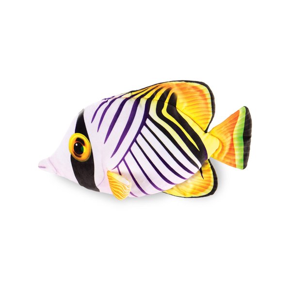 Real Planet Sea Life Plush - Soft Stuffed Animal Gift for Kids All Ages, Sea Ocean Fishing Plushie, Christmas Birthday Gifts (Auriga Butterfly Fish, 15")