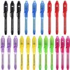 SCStyle Invisible Ink Pen 21Pcs with UV Light Magic Marker for Secret Messages, Writing Information for Birthdays, Easter, Halloween, Christmas Gifts for Students