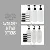Cornucopia Shower Pump Bottles (Set of 3, White); 32oz Plastic Pump Dispensers for Shampoo, Conditioner, and Body Wash