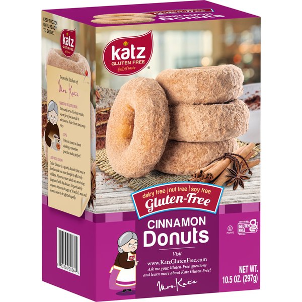 Katz Gluten Free Cinnamon Donuts | Dairy Free, Nut Free, Soy Free, Gluten Free | Kosher (6 Packs of 6 Donuts, 10.5 Ounce Each)