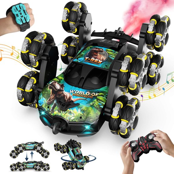 8WD Gesture Sensing RC Stunt Car, Hand Controlled RC Car Climbing Drift Dinosaur Remote Control Car, Kids Cool Toys for Ages 6 7 8-13 Boys, Christmas Birthday Gifts Ideas for 9 10 11 12 Year Old Boys
