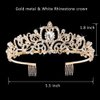 Araluky Crystal Tiara Crown Headband Princess Elegant Tiara with Combs for Women Young Ladies Bridal Wedding Prom Birthday Party, Gold