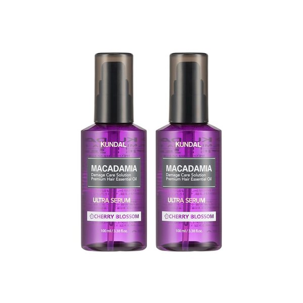 Kundal Intense Repair Quick Damaged Care Hair Serum [Cherry Blossom] - Premium Hair Essential Oil, Natural Ingredients, Deep Nourishment. 200ml (100ml x2ea) 6.76 fl. oz