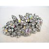 Silver flower shaped crystal hair barrette clip bridal clip bridal barrette