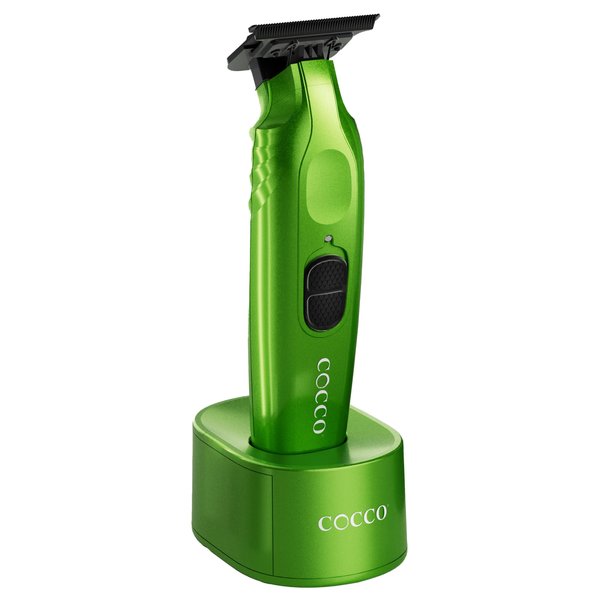 Cocco Hyper Veloce Pro Trimmer, Digital Gap Graphene Blade Edger, High-Torque Brushless BLDC Motor, Cordless, All-Metal Design, Lithium-Ion Battery, Charging Base Included, Green