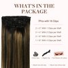GOO GOO Clip in Hair Extensions Real Human Hair, 12inch 85g 7Pcs, 1B/6/1B Balayage Natural Black to Chestnut Brown, Remy Human Hair Extensions Clip ins for Women, Natural Human Hair