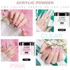AIJIMEI Acrylic Powder Acrylic Nail Kit with Professional Liquid Monomer and Acrylic Nail Brush Cleaner,Acrylic Nail Tools Set Nail Extension Acrylic Nail System