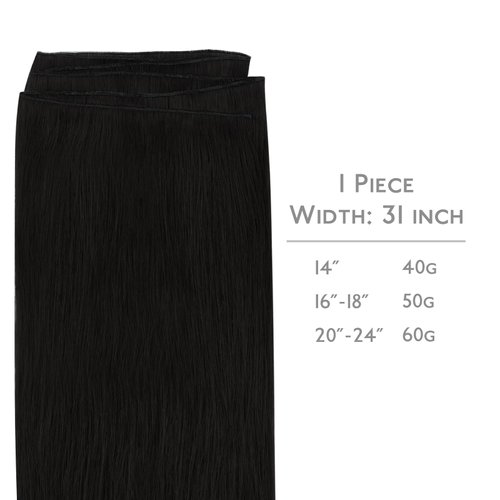 WENNALIFE Genius New Weft Hair Extensions Real Human Hair, 20" 60g Jet Black Sew in Hair Extensions Natural Luxury Remy Human Hair Extensions for Women Straight Invisible Extensiones de Cabello Humano