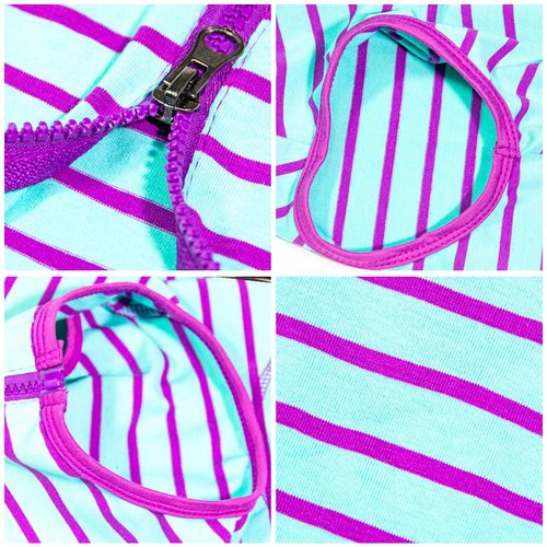 Dog’s Recovery Suit Post Surgery Shirt for Female Male Dog, E-Collar Alternative Wound Protective Clothes (Purple stripe-2xl)