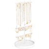 Jenseits Jewelry Organizer Stand, 3 Tier Long Necklaces Organizer Holder Tree, Adjustable Height Earring Display Towers, Bracelets Storage Rack for Dresser Bathroom Vanity