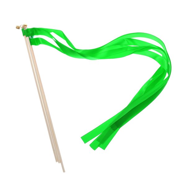 MECCANIXITY 20Pcs Wedding Ribbon Sticks Party Ribbon Streamers Sticks for Wedding Party Celebration Green