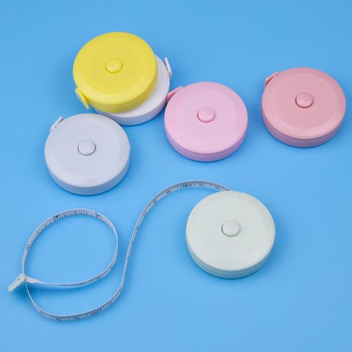 abolius 6 Pack Measuring Tape Retractable, 60-Inch 1.5 Meter Dual Sided Flexible Ruler, Push Button Sewing Measurement Tape, Body Measuring Tape, Retractable Small Mini Soft Sewing Fabric Cloth Waist