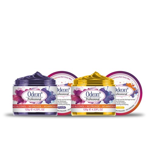 Odeon Hair Color Wax Purple & Golden color Wax Temporary Hair Color Wax For Hair Dye Pack of 2 (4.23oz)