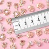 COOSLIM 30pcs Pink Heart Nail Charms Pink Gold Luxury Alloy Charms for Nails 3D Pink Nail Art Rhinestones Gems Golden Nail Crystal Diamonds Jewelry Nail Art Supplies for Nails Face Eyes